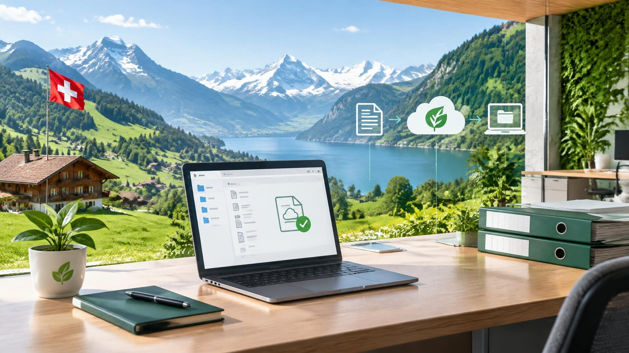 swiss green landscape