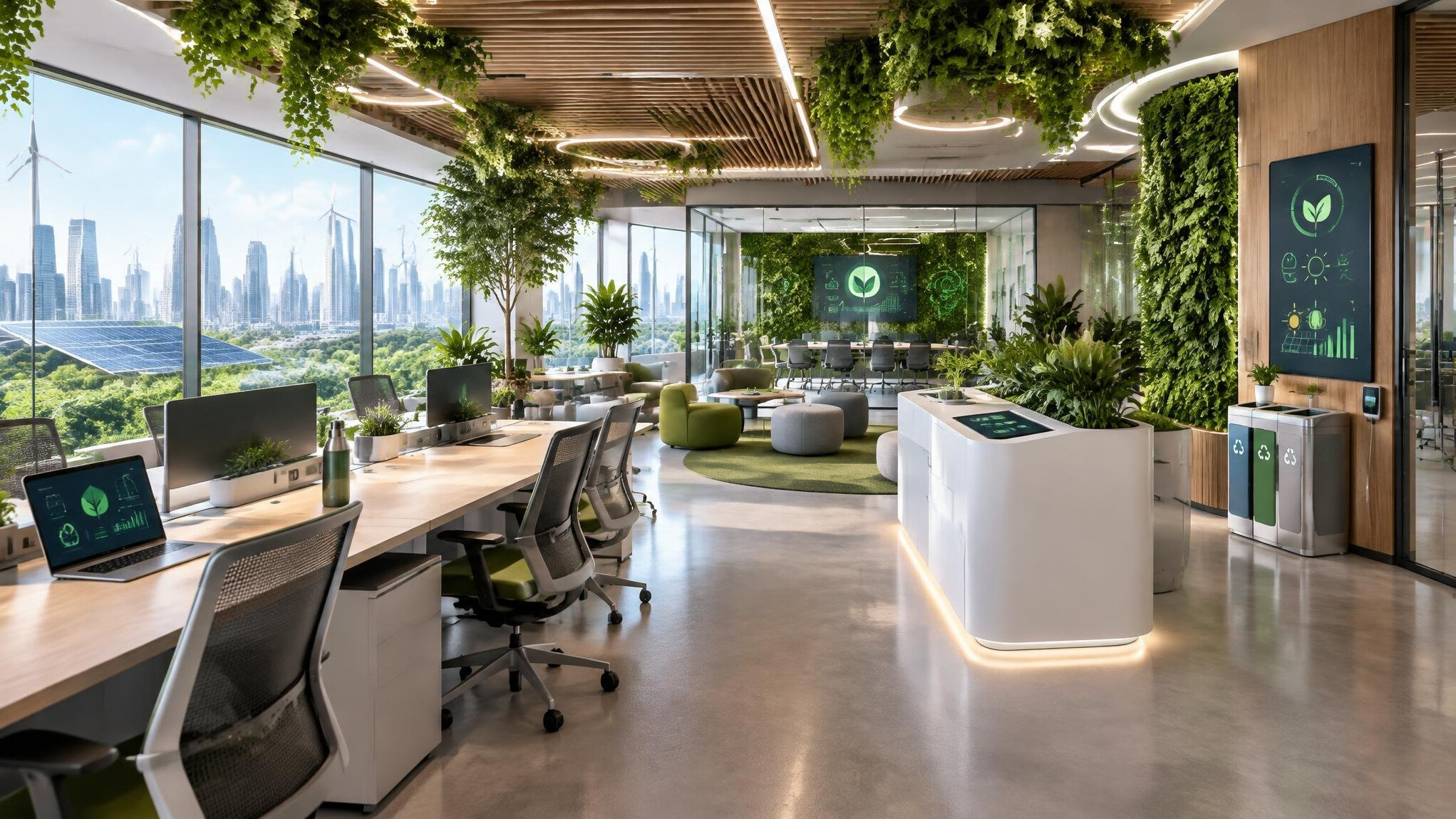futuristic eco office interior